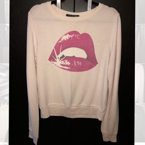Wildfox Pink Lips Crewneck
